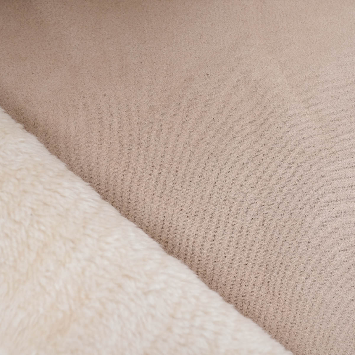 Tissu Suédine Envers Fourrure Beige